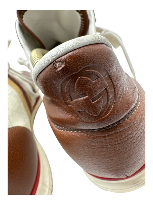Gucci Shoe Size 11 Brown & White Synthetic Low Top Men's Shoes 11