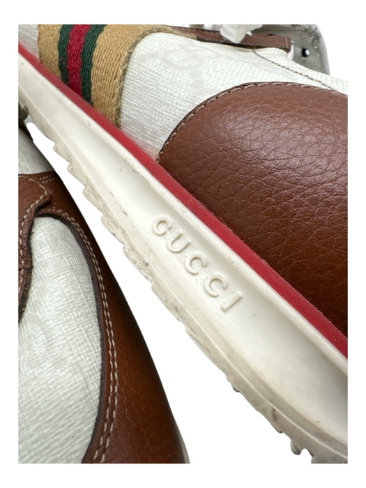 Gucci Shoe Size 11 Brown & White Synthetic Low Top Men's Shoes 11