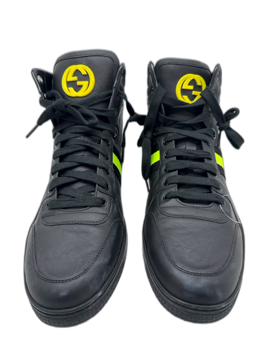 Gucci Shoe Size 10 Black Leather Solid High Top Men's Shoes Black / 10