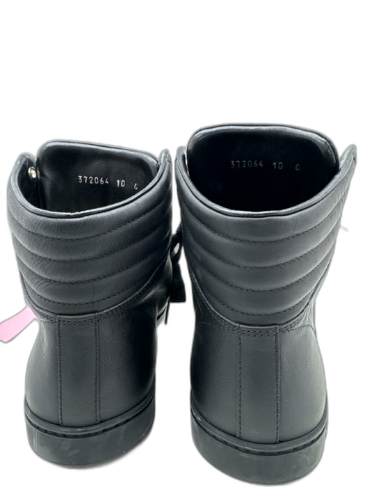 Gucci Shoe Size 10 Black Leather Solid High Top Men's Shoes Black / 10