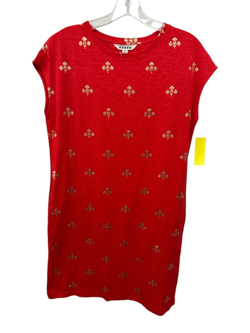 Boden Size 6L Red Cotton Blend Gold Accents Sleeveless Dress Red / 6L