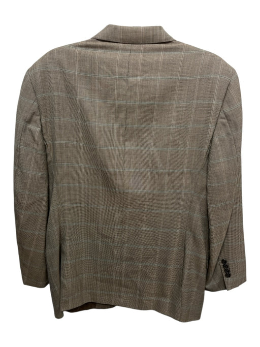 Canali Brown & Multi Wool Plaid 2 Button Men's Blazer 52