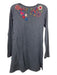 JW Los Angeles Size Small Gray & multi Cotton Blend Round Neck Floral Tunic Top Gray & multi / Small