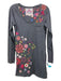 JW Los Angeles Size Small Gray & multi Cotton Blend Round Neck Floral Tunic Top Gray & multi / Small