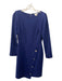 Shoshanna Size 4 Navy Blue Polyester & Viscose Dart & Dash Short Boat Neck Dress Navy Blue / 4