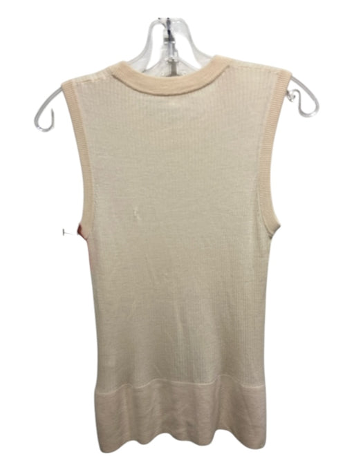 Veronica Beard Size S Light Yellow Merino Wool Sleeveless Ribbed Scoop Neck Top Light Yellow / S