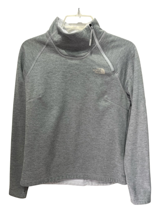 The North Face Size M Gray Cotton Blend Heathered Mock Collar Side Zip Sweater Gray / M