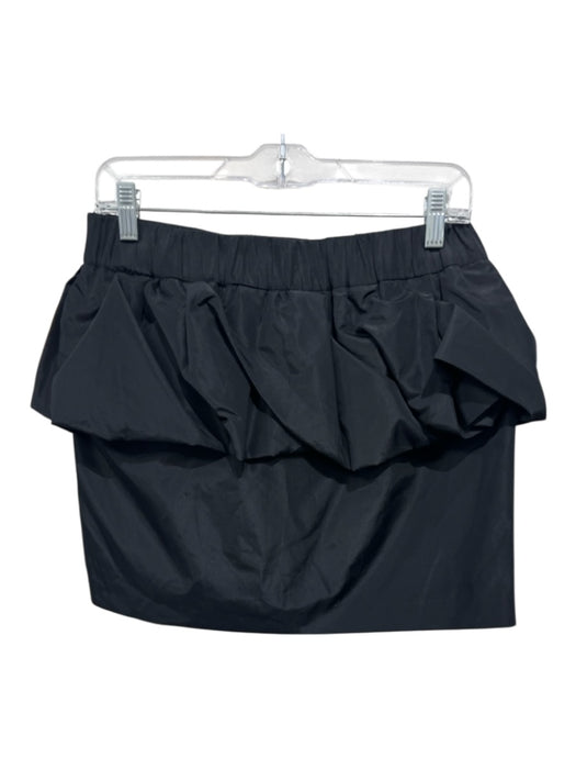 Zara Size M Black Polyester Elastic Waist Peplum Mini Skirt Black / M