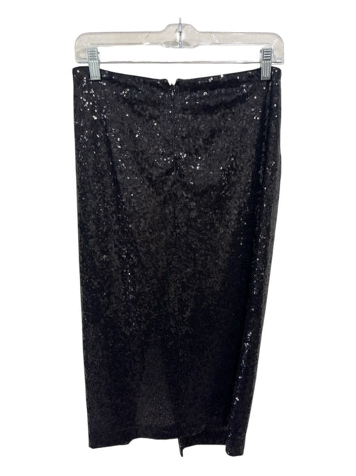 Belle Badgley Mischka Size 8 Black Polyester All Over Sequins Front knot Skirt Black / 8