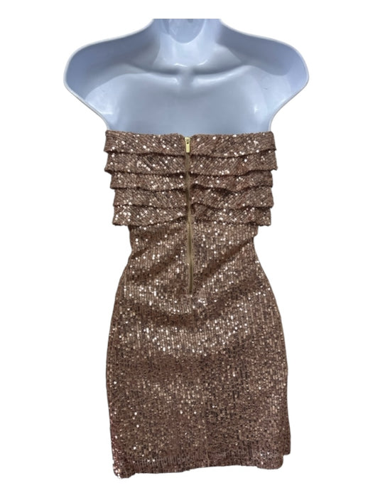 Free People Size 10 Champagne Beige Polyester Blend Strapless Mini Dress Champagne Beige / 10