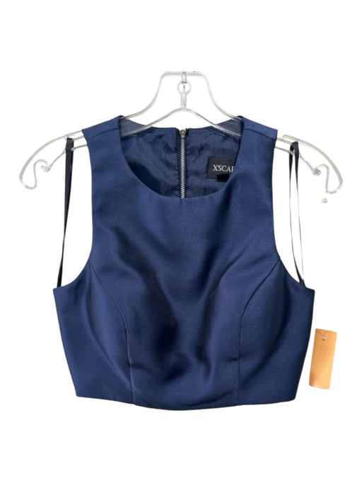Xscape Size 4 Navy No Fabric Tag Sleeveless Princess Seams Padded Bra Crop Top Navy / 4