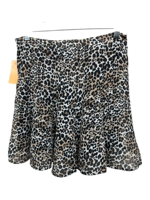 Show Me Your Mumu Size M Brown, Black, White Side Zip Leopard Print Ruffle Skirt Brown, Black, White / M