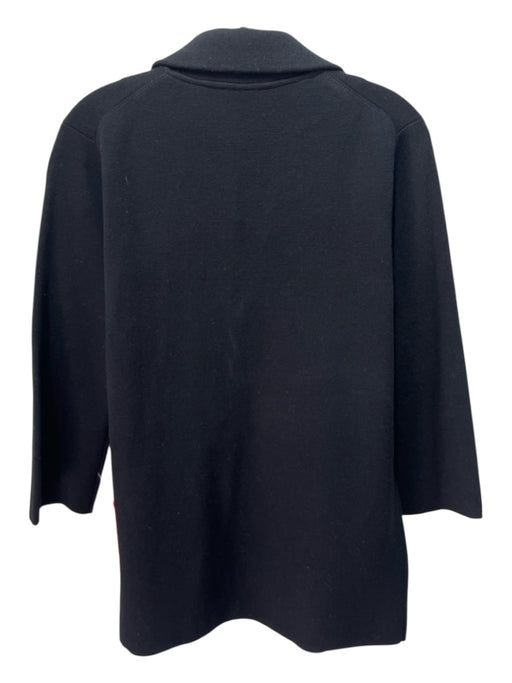 J. Crew Size S Black Cotton Blend Knit Collar Open Front Pockets Cardigan Black / S