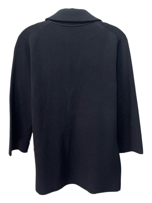 J. Crew Size S Black Cotton Blend Knit Collar Open Front Pockets Cardigan Black / S