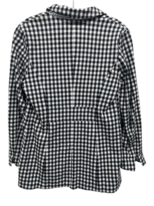 Tyler Boe Size 4 Black & White Cotton Checked Zip Pocket Hook & Eye Jacket Black & White / 4