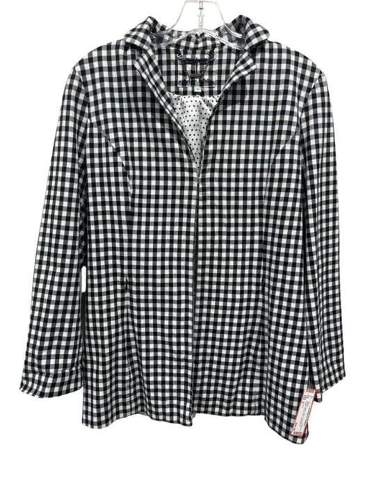 Tyler Boe Size 4 Black & White Cotton Checked Zip Pocket Hook & Eye Jacket Black & White / 4