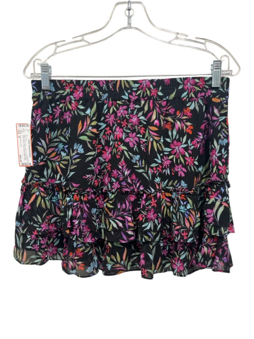 Generation Love Size M Black, Pink & Blue Silk & Cotton Floral Mini Skirt Set Black, Pink & Blue / M