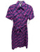 Diane Von Furstenberg Size 2 Pink & blue Cotton Short Sleeve Swirl Midi Dress Pink & blue / 2