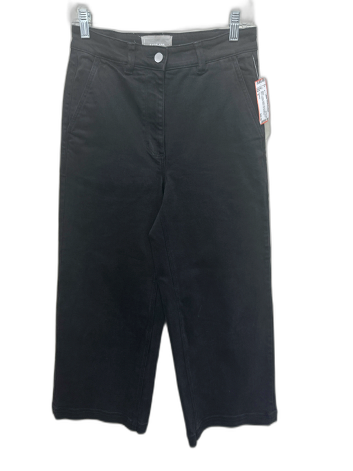 Everlane Size 6 Black Cotton Denim Zip & Button High Rise Pockets Wide Leg Jeans Black / 6