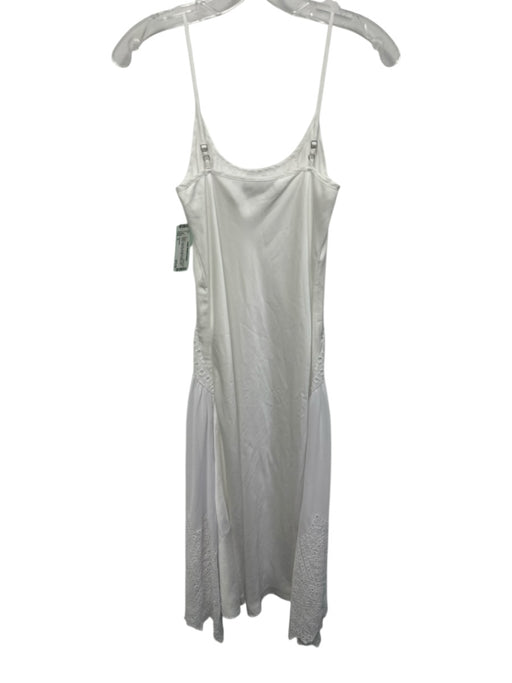 All Saints Size 0 White Polyester Spaghetti Strap Eyelet Detail Midi Dress White / 0