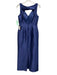 Adrianna Papell Size 6 Blue Sleeveless V Neck Princess Seams Back Bow Gown Blue / 6