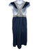 J. Crew Size M Navy & white Cotton Sleeveless Cap Sleeve Eyelet Trim Dress Navy & white / M