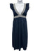 J. Crew Size M Navy & white Cotton Sleeveless Cap Sleeve Eyelet Trim Dress Navy & white / M