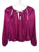 Veronica Beard Size 4 Fuchsia Silk Blend Long Sleeve Paisley Cutout Back Tie Top Fuchsia / 4
