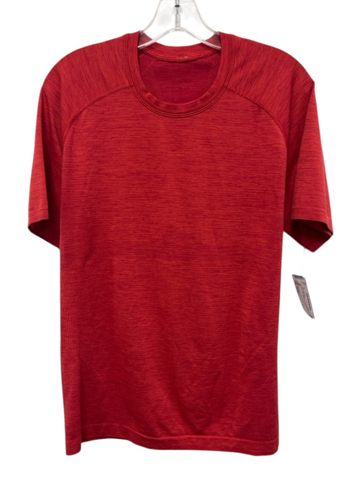 Lululemon Size Est M Red Solid Athleisure Men's Short Sleeve Red / Est M