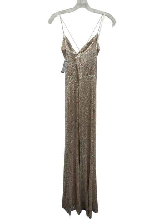 Windsor Size Small Beige Polyester Spaghetti Strap Sequins Cowl neck Gown Beige / Small