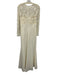 Eliza J Size 6 Cream White Polyester Blend Long Sleeve Floral Lace Darted Gown Cream White / 6