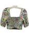 For Love & Lemons Size XS Green, Pink, Blue Cotton Blend Short Puff Sleeve Top Green, Pink, Blue / XS