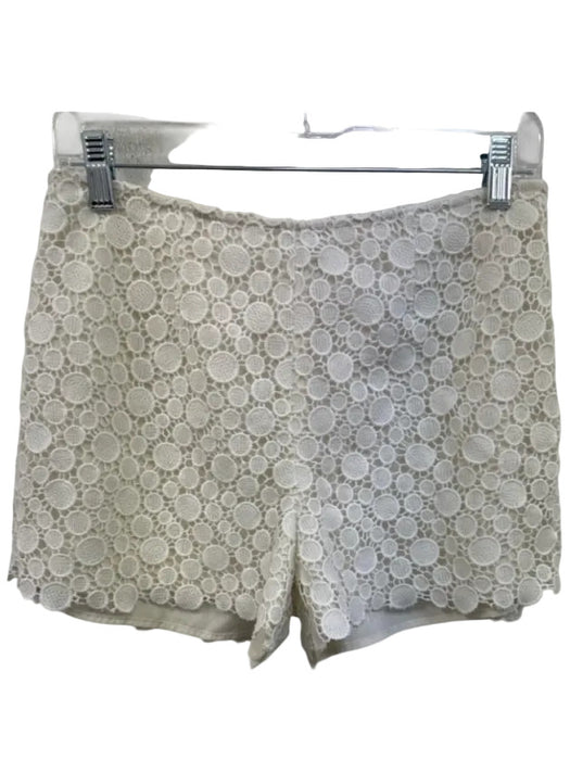 Reiss Size 6 White Polyester Side Zip Overlay Shorts White / 6