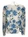 Yumi Kim Size Small White & Blue Polyester Floral Wrap Top V Neck Top White & Blue / Small