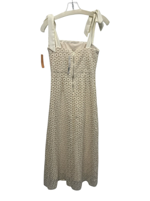 Gianni Bini Size XS Cream White Polyester Sleeveless Tie Shoulder Midi Dress Cream White / XS
