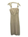 Gianni Bini Size XS Cream White Polyester Sleeveless Tie Shoulder Midi Dress Cream White / XS