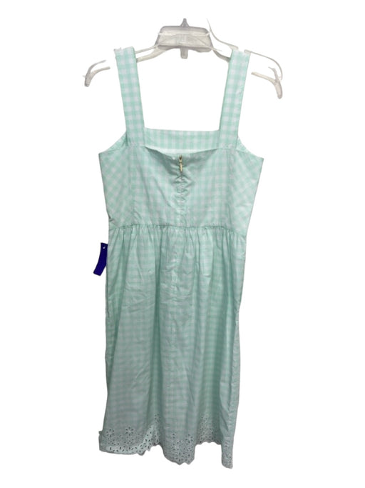 Draper James Size 4 Mint Green & White Cotton Gingham Square Neck Tank Dress Mint Green & White / 4