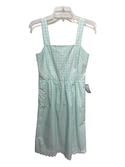 Draper James Size 4 Mint Green & White Cotton Gingham Square Neck Tank Dress Mint Green & White / 4