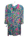 Lilly Pulitzer Size XXS Blue, Pink & Green Cotton All Over Print V Neck Dress Blue, Pink & Green / XXS