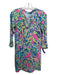 Lilly Pulitzer Size XXS Blue, Pink & Green Cotton All Over Print V Neck Dress Blue, Pink & Green / XXS