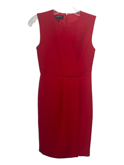 Lafayette 148 Size 0 Red Acetate Blend Sleeveless Pleated Sheath Dress Red / 0