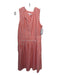 Jude Connally Size M Orange & White Nylon Blend Sleeveless Ginham Pleated Dress Orange & White / M