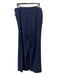 Escada Size 42 Navy Tracetate Faux Zip Gold Button Detail Wide Trouser Pants Navy / 42