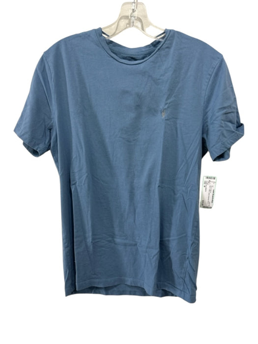 ALLSAINTS Size M Blue Cotton Solid Men's Short Sleeve Blue / M