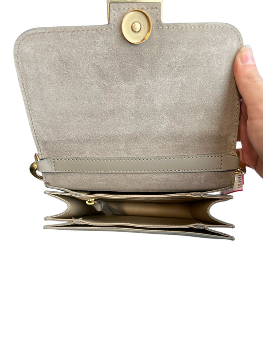 Frame Gray Leather Gold hardware Chain Strap Magnetic Close Bag Gray / S