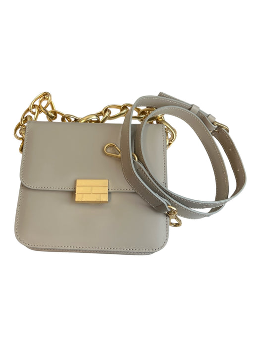 Frame Gray Leather Gold hardware Chain Strap Magnetic Close Bag Gray / S