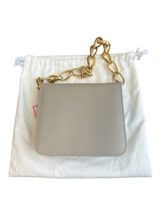 Frame Gray Leather Gold hardware Chain Strap Magnetic Close Bag Gray / S