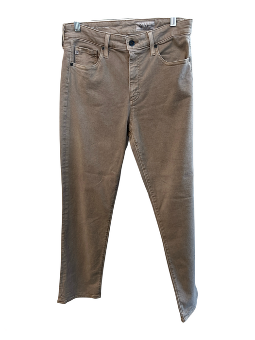 Adriano Goldschmied Size 29 Beige Cotton Blend High Rise Slim Straight Jeans Beige / 29