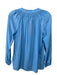 Lilly Pulitzer Size XXS Blue Silk round split neck Long Sleeve Gold Buttons Top Blue / XXS