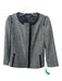 Elie Tahari Size 0 Gray & Black Silk Blend Collar Woven Snap Closure Jacket Gray & Black / 0